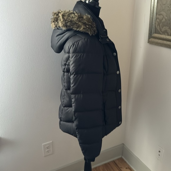 Tommy Hilfiger Down filled puffer blue women’s jacket with hoodie Sz S - Picture 3 of 6